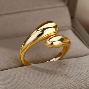 14K GOLD PLATED WATER DROP EARRINGS 14K GOLD OVER STAINLESS STEEL